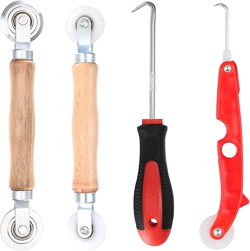 4 Stück Werkzeug Einzieher Einroller für Keder Fliegengitter Kederwerkzeug Spline Roller, Doppelrad Kedereinroller Dichtungseinroller für Fenster，Werkzeug Einzieher Einroller für Keder Gummischnur. - Cheap-Us