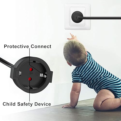 Verlängerungskabel Doppelstecker, Doppelsteckdose Außen mit Schalten & Klappdeckel, Mehrfachsteckdose Außen, Outdoor Steckdose, IP44 Feuchtraumsteckdose für Außenbereich - Schwarz - Cheap-Us