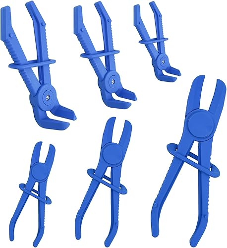 6 Stück Schlauchklemmen Set Kfz, Zangen Set, Das Set Enthält Schlauchschellen in Verschiedenen Größen für Eine Vielzahl von Anwendungen Abklemmzange für Kraftstoffschläuche (Blau) - Cheap-Us