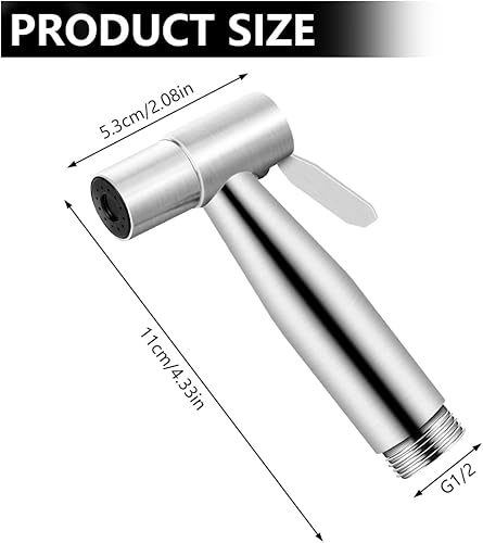 HOTUT Bidet Edelstahl Handbrause,Bidet Set mit Toiletten Bidet Sprühkop, Schlauch und Hakentoilette Duschkopf, Bidet Handbrause für Toilette, Badezimmer, Garten, Balkon, Haustierreinigung - Cheap-Us