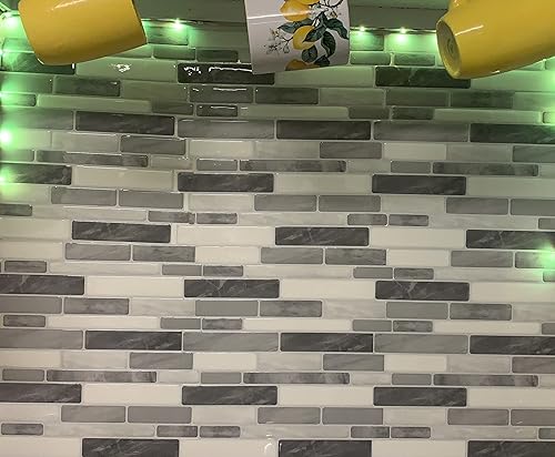 Art3d Keramikfliesen selbstklebend Fliesenaufkleber Küche Bad abziehen und aufkleben Mosaik Vinyl Fliesen Marmor Schwarz 30×30cm - Cheap-Us