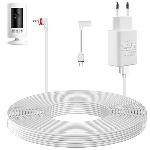 GOMETY 7,6 m langes Ring Kamera Outdoor Netzkabel und Adapter, Kompatibel Micro USB Kabel mit Netzteil, Kamera Ladekabel für Ring Verlängerungskabel USB für Kamera, Ring Stick up cam Ladekabel (weiß) - Cheap-Us