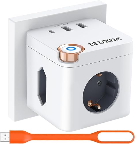 Steckdosenwürfel ohne Kabel, 3 Fach Mehrfachsteckdose mit USB C, 3680W Steckdosenadapter Cube Mehrfachstecker, 6 in 1 USB Würfel Steckdosen Steckdosenleiste mit Schalter für Büro Hause Reisen, Weiß - Cheap-Us