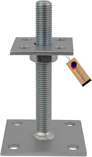 GeZu Impex® Pfostenträger Oskar 70 x 70 mm easy höhenverstellbar 30-150 mm Stützenfuß Pfostenschuh - Cheap-Us