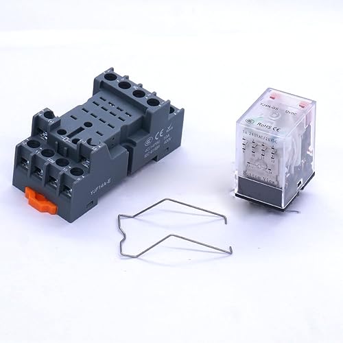 Taiss/Relais DC 12V 14 Pins 5A LED Spule Leistungsrelais mit hochwertiger Basis DPDT 4NO 4NC mit DIN Schiene YJ4N-GS DC 12V - Cheap-Us