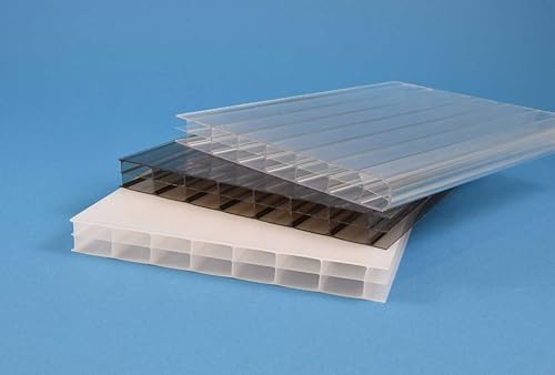 Stegplatte aus Polycarbonat |Doppelstegplatte| 16mm stark | Steg 3 Fach | klar 1200mm x 3000mm - Cheap-Us
