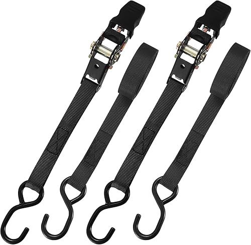 2 Stück Spanngurte mit Ratsche, Zurrgurte mit S Haken, Ratschengurte, Frachtgurte, Gurtbänder mit Beschichteten S-Haken für Umgang mit Geräten, Sperrigen Gegenständen - Cheap-Us