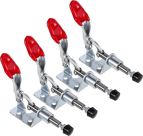 sdhiiolp 4 Stück Schnellspanner Kniehebelspanner Set Kniehebelklemme Klemmhebel 301 AM Haltekapazität Hub Push Pull Action Handwerkzeug Schnellspannwerkzeug für Maschinenbetrieb Zimmerei Schweißen - Cheap-Us