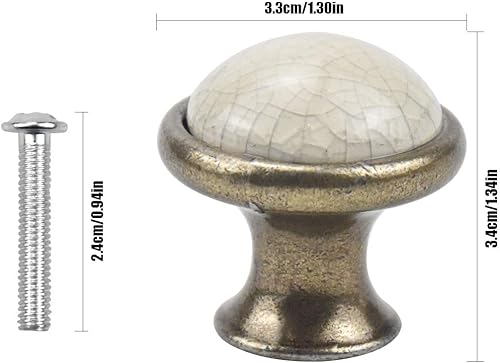 AvoDovA 10 Stück Knauf für Schrank Schublade Küche, 33MM Vintage Schubladenknopf, Keramik Schranktürknöpfe, Türgriffe, Schubladengriffe, Kommodenknöpfe Schubladenknöpfe Set, Moebelknauf - Cheap-Us