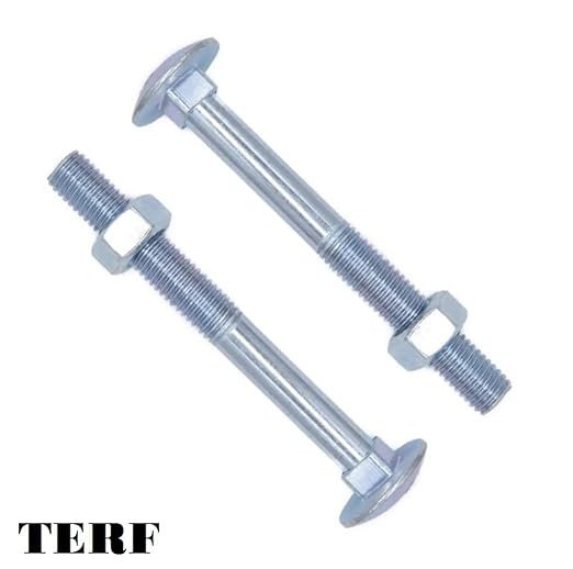 TERF® M6 x 130 mm Schlossschraube und Mutter M6 (6 mm) x 130 mm Schlossschrauben mit Sechskantmuttern, 10 Stück - Cheap-Us