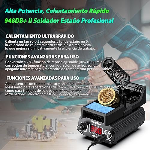 Lötstation Lötset 60W Lötkolben, Preciva einstellbare Temperatur mit Entlötpumpe Lötkolbenständer Feinlötkolben Soldering Set für Schule Labor Hobbylöten - Cheap-Us