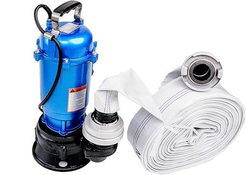 FÄKALIENPUMPE 550W M PUMPE WASSERPUMPE mit 2' STORZ C KUPPLUNG und 20m SCHLAUCH Tauchpumpe Schmutzwasserpumpe - Cheap-Us