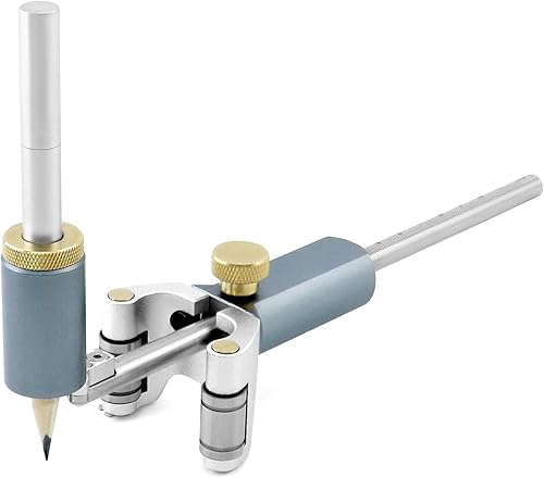 QWORK® Dual-Zweck Holz Anreißwerkzeug für Präzises Zeichnen von Linien und Bögen (0-120 mm) - Cheap-Us