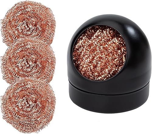 Reiniger für Lötspitzen, Eisenschwamm aus Metall, 4 Stück Reinigung aus Messing, Trockenschwamm aus Metallwolle mit Kugeln zur Reinigung von Eisen und Spitzen - Cheap-Us
