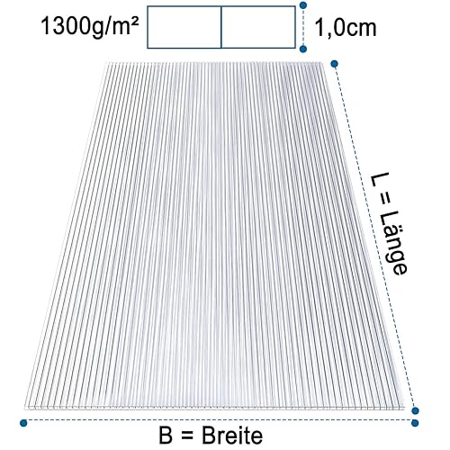 AtHaus® Polycarbonat Hohlkammerstegplatten - 200 Maße zur Auswahl | 875 x 585-10mm Stärke | UV-beständigen (Transparent)|stoßsicheren Doppelstegplatte Gewächshausplatte Stegplatten - Cheap-Us