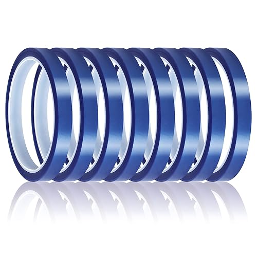 8 Rollen Hitzebeständiges Klebeband 10mmx33m, Wärmeband für Sublimation, Isolierband Hochtemperatur Klebeband ,Polyimid Film Klebeband, Sublimationsband für Elektronik Leiterplatte Wärmeübertragung - Cheap-Us