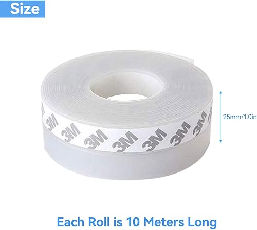 Tür Dichtungsband Selbstklebend, 2.5 cm×10M Transparent Silikon Dichtungsband, Multifunktions Silikonstreifen Selbstklebend, Zugluftstopper Schalldicht für Tür, Fenster - Cheap-Us