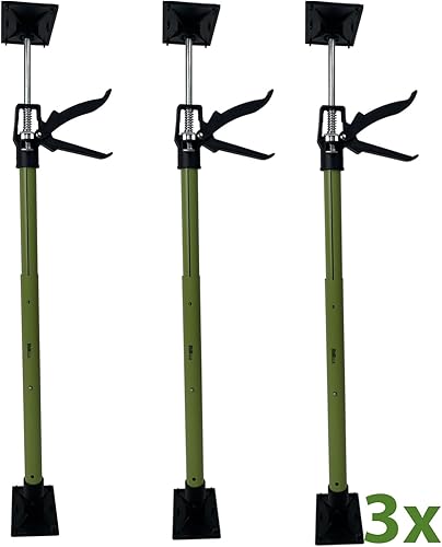3x Zargenspanner stufenlos 57-117 cm Druckplatte neigbar bis 45° Teleskopstütze Einhandstütze Montagestütze für Türrahmen, je 30 Kg Tragkraft Winkelspanner, Türzargen - Cheap-Us