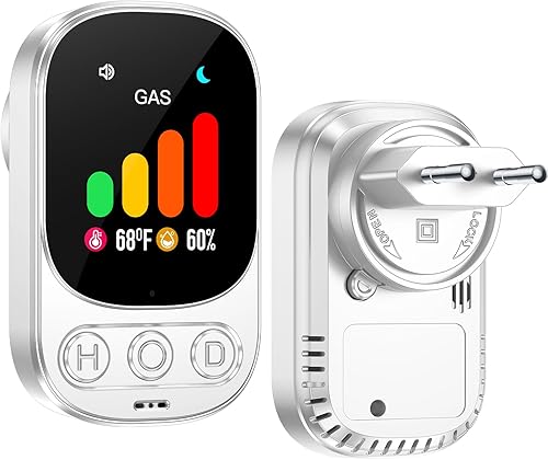 LSENLTY Gasmelder, 3-in-1-Plug-in Gaslecksuchgerät (Gas, Temperatur und Luftfeuchtigkeit), Detektor für 10+ Gase (LPG, LNG, Erdgas, brennbares und Explosives Gas, Methan, Propan usw.) für Küche - Cheap-Us
