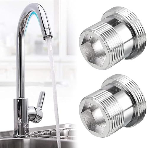 2er-Pack Wasserhahn Adapter,M18 zu M22 Außengewinde,Metall Wasserhahn Steckverbinder für den Anschluss von Belüftern am Wasserhahn,für Waschbecken Küche Luftsprudler Wasserfilter mit Gummidichtung - Cheap-Us