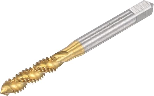 sourcing map Gewindebohrer mit Spiralnut 1/4-20 UNC Schnellarbeitsstahl Titanbeschichteter Maschinengewindebohrer 3 Schneidiges Gewindeschneidwerkzeug H2 Toleranz - Cheap-Us