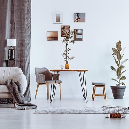 STILISTA® 4er Set Hairpin Legs Möbelfüße mit Zwei Stangen 10 bis 70 cm, schwarz oder Silber - Cheap-Us