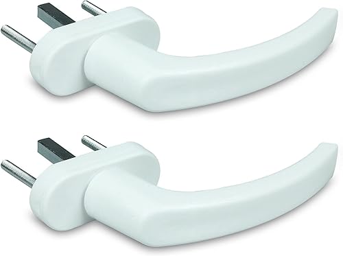 2 x Fenstergriff Kunststoff in Weiß RAL 9016 - Stiftlänge 35mm - Cheap-Us