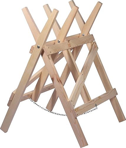 dobar® green label 56080FSCe Sägebock klappbar | Sägehilfe Massivholz | Sägegestell für Kaminholz | Holzsägebock bis 25cm Ø | Kiefer | 64 x 64 x 94 cm - Cheap-Us