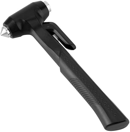 KSTE Auto-Sicherheits-Hammer Stahl Notausstiegsprogramm Werkzeug Gurtschneider Fenster-Unterbrecher (schwarz Large) - Cheap-Us