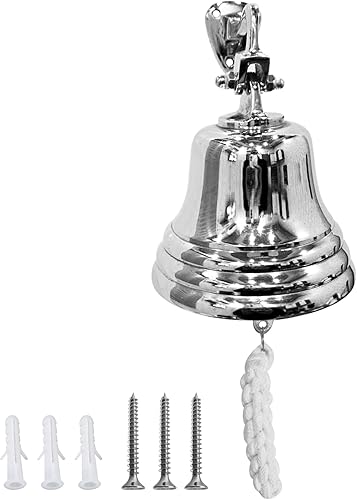 ARSUK Schiffsglocke Türklingel Messing Wand Tür Bahnhofs antik Vintage Entwurfs Garten Glocke für Schulempfang, Abendessen, Shop, Hotelservice, Handglocke, Massives Glocken - Cheap-Us