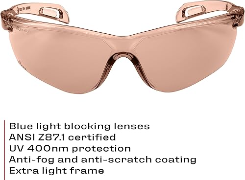 NoCry Schutzbrille nach ANSI Z87.1 Sicherheitsstandard - transparente, kratzfeste Antibeschlag-Gläser, Sicherheitsbrille für Innen- und Außenbereich, Bequemer Augenschutz - Cheap-Us
