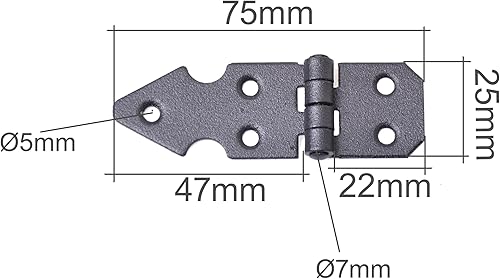 Aqbau® Scharniere Kistenband Set 10 Stück Tischband 100 x 25 x 1,5 mm Stahl Pulverbeschichtet Schwarz - Cheap-Us