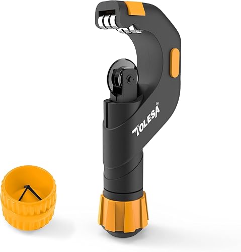 TOLESA Rohrschneider 5-50mm, Rohrabschneider mit Entgrater, Rohrschneider für Kunststoff, Dünner Edelstahl, Stahl, Kupferrohr, Aluminium, PVC Rohre Schneiden - Cheap-Us