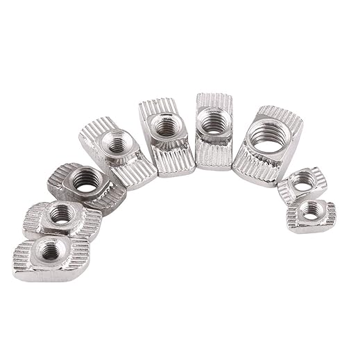 50 Teilige T-Muttern Verzinkte Kohlenstoffstahl Befestigung T-Nut Hammerkopfmutter für Aluminium-Extrusionsprofile nach Europäischem Standard (EU40-M8*19.5 * 10) - Cheap-Us