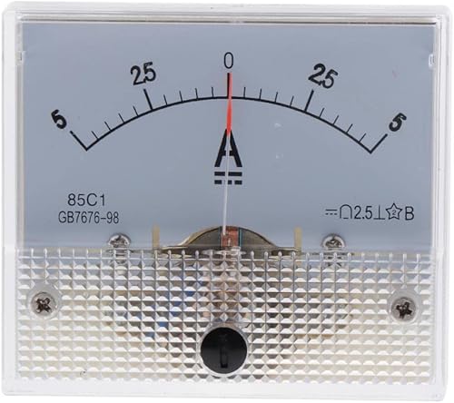 LOVIVER DC Analog Amperemeter Ampere Meter Amp Panel 1A 5A 10AMechanischer Strommesser, 0-5A - Cheap-Us
