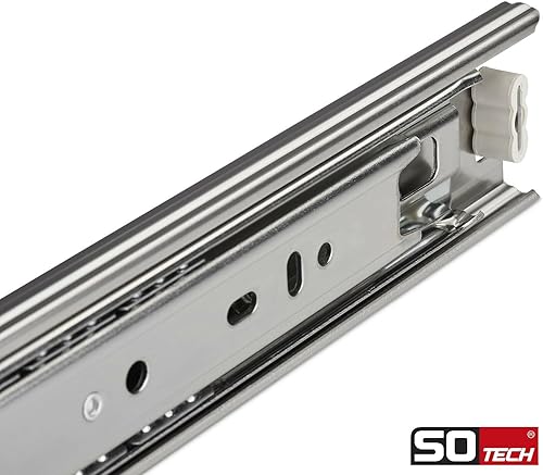 SOTECH 4 Paar (8 Stück) Vollauszüge KV1-45-H45-L500-NF 500 mm (eingeschoben) Kugelführungen Tragkraft 45 Kg - Cheap-Us