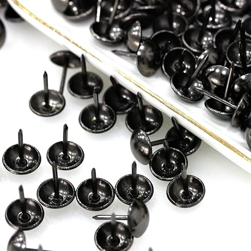 500 Stück Polsternägel, Basicon Vintage Möbel Nägel Bronze Thumb Tacks Polster Reißzwecken Reißnägel Antike Ziernägel Möbel Dekorative Nägel für Sessel Möbel Bett, 11x17mm Schwarz - Cheap-Us