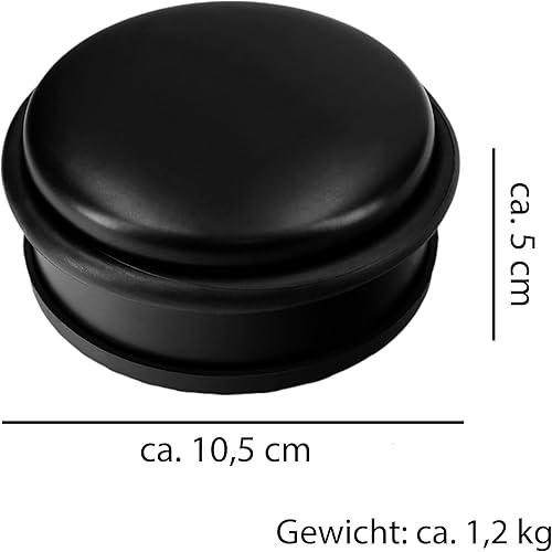 4 x Türstopper Boden schwarz 1,2 kg schwer VonBueren | ca. 10,5 x 5 cm | Tür Stopper aus Edelstahl/Metall - Cheap-Us