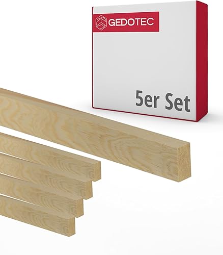 Gedotec Holzleisten - Holzbretter zum bauen Bastelklötzchen 100 cm lang | 5 Stück 10 x 40 mm | BASIC | vielseitiges Holz zum Basteln von verschiedenen Objekten - für Fensterbank Verkleidung innen - Cheap-Us