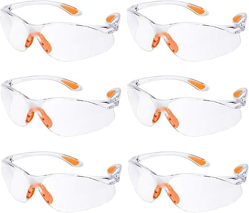 6-er Pack Schutzbrillen Transparent Mit Mit Klaren Gläsern Gumminase Schutzbrille Für Sicheren Schutz - Augenschutzbrille Sicherheitsbrille Laborbrille Kratzfeste Linsen Für Damen/Herren/Kinder - Cheap-Us