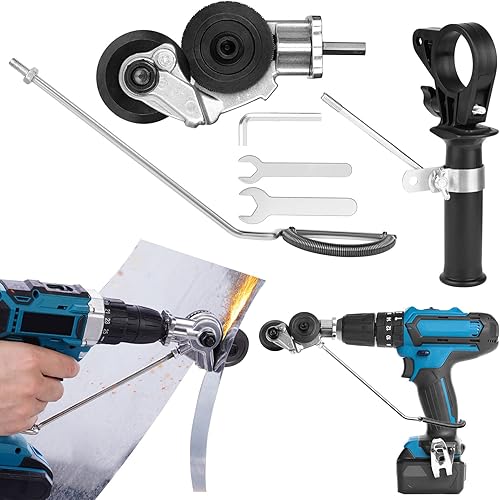 AMFUN Elektrischer Bohrplattenschneider, Metal Nibbler Bohraufsatz, Präzises Schneiden Tragbares Blechschneidewerkzeug, zum Schneiden Blech, Stahl, Kupfer, Aluminium, Eisen - Cheap-Us