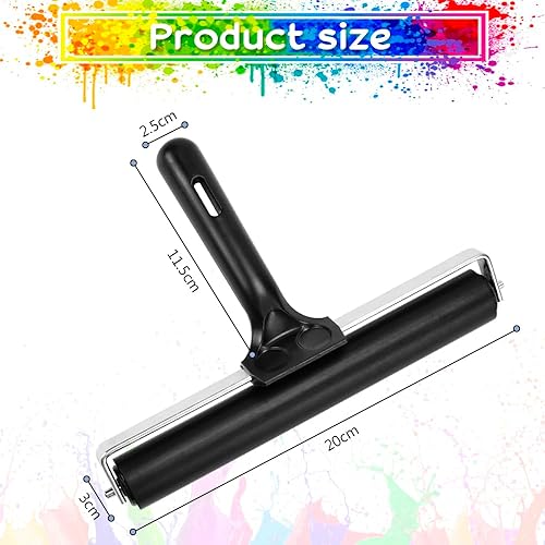 LPAMABA 20cm Gummiwalzen Gummi Malerwalze Farbwalze Farbroller Linolfarbwalze Linoldruck Walzen Kleberwalze Gummiroller Maler Andrückroller Brayer Roller Linoldruck Tintenfarbblock Blockdruck - Cheap-Us