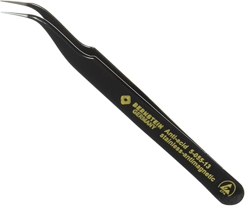 BERNSTEIN Esd Smd Pinzette 120 Mm Form 7a Edelstahl Winkel 40° Ableitfähig | Bestückungspinzette, SMD/THT, Präzisionspinzette - Cheap-Us