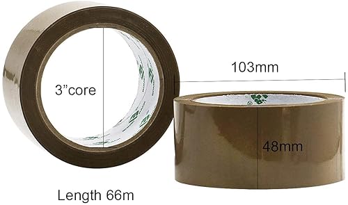 BOMEI PACK Packband Paketklebeband Transparent mit Plastik Abroller, Paketklebeband 48mmx66m, 6 Rollen - Cheap-Us