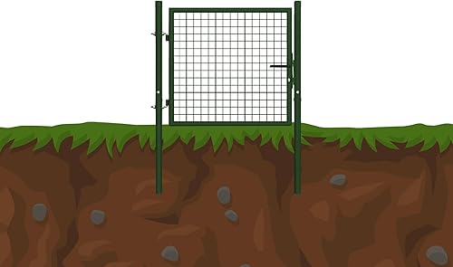 Gartentür Grün/Anthrazit Gartentor Rundpfosten Gartenpforte Metall Geteilt Tor, Farbe:Grün, Höhe:1 x 0.8m - Cheap-Us