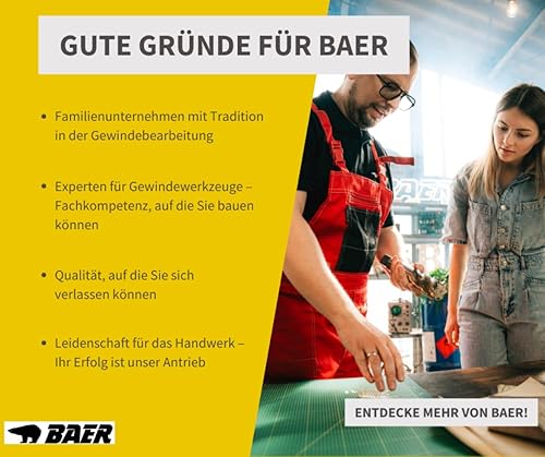 BaerCoil Baer Maschinengewindebohrer UNiTap HSSE TiAIN M8 Form B Gewindeschneider - Größe M 8 x 1,25 - DIN 371 Maschinen Gewinde Bohrer - Gewindebohrer Gewindeschneid Profi - Cheap-Us