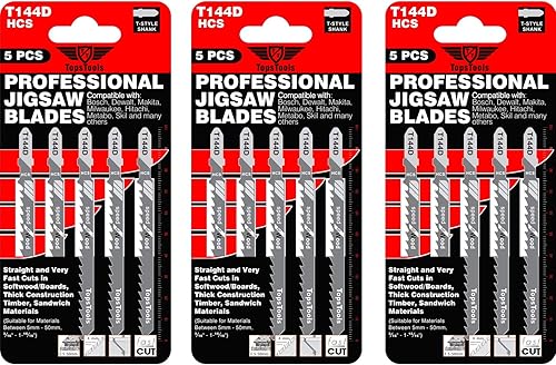 15 x TopsTools T144D Stichsägeblätter für gerade und schnelle Schnitte kompatibel mit Bosch Dewalt Makita Milwaukee und vielen mehr - Cheap-Us