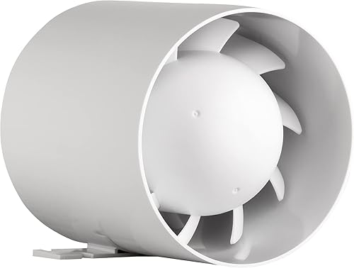 SYSTERM Kleine Universal Kanallüfter aRc Ø 100 mm / 10 cm mit Kugellager Axial Rohrlüfter Zuluft/Abluft Rohrventilator Lüfter niedrigem Energieverbrauch 15W, Hohe Effizienz 104 m3/h - Cheap-Us
