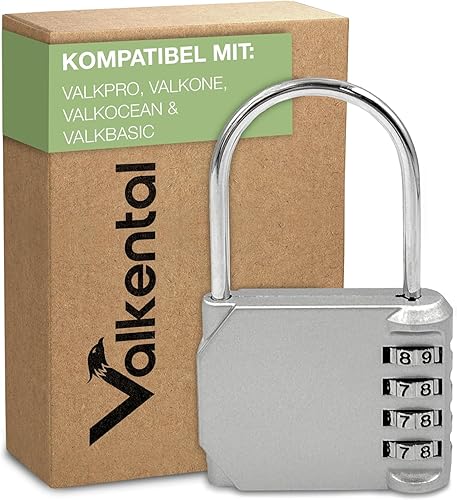 Valkental - Zahlenschloss mit 4 Ziffern | Geeignet als Vorhängeschloss & Spindschloss | Kompatibel mit ValkPro & ValkOcean | Einstellen ohne Werkzeug - Cheap-Us