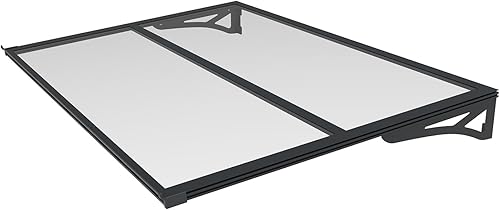 SCHARTEC Aluminium-Vordach W1200/W1400 als Haustürvordach 120 oder 140 cm | schützt auch bei extremen Wetterlagen Vordach für Haustür Überdachung | Aluminium Polycarbonat | Größe wählen (900 mm, 1400) - Cheap-Us